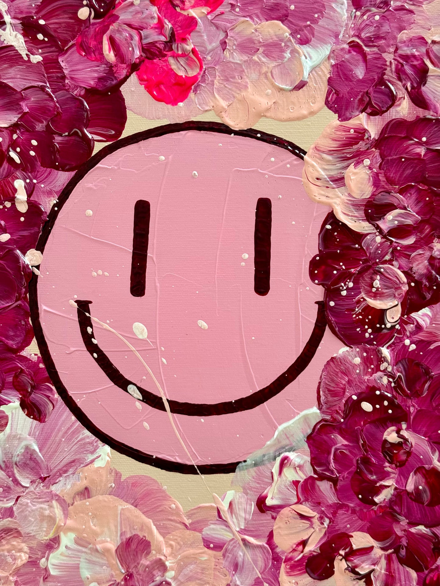 "HAPPY #20 – FLORALS INFUSED“ – Auftragskunstwerk (verkauft)