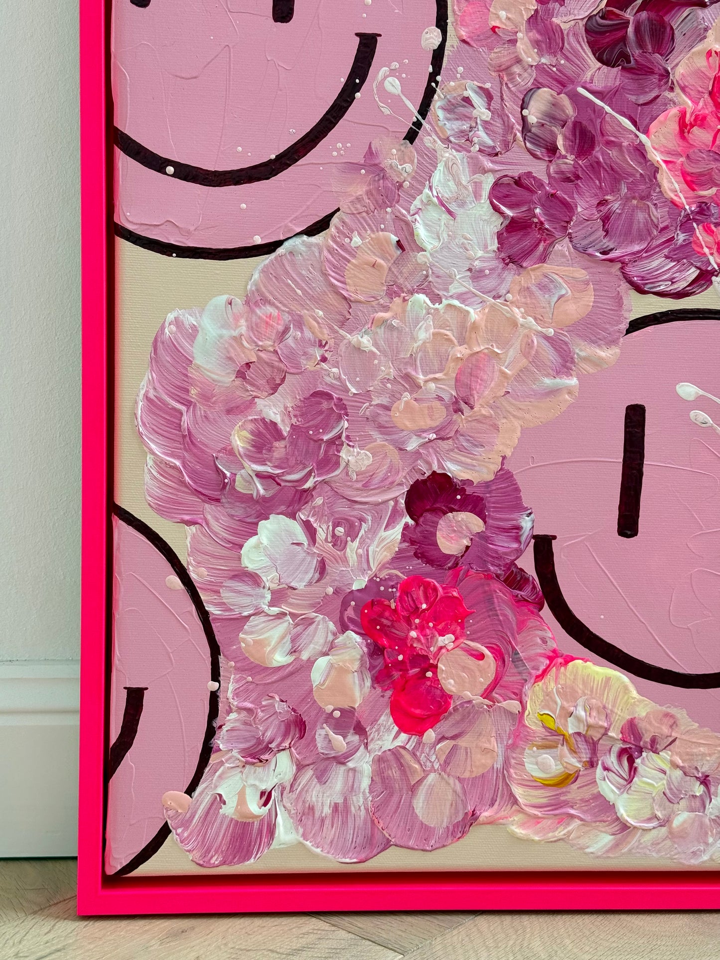 "HAPPY #20 – FLORALS INFUSED“ – Auftragskunstwerk (verkauft)