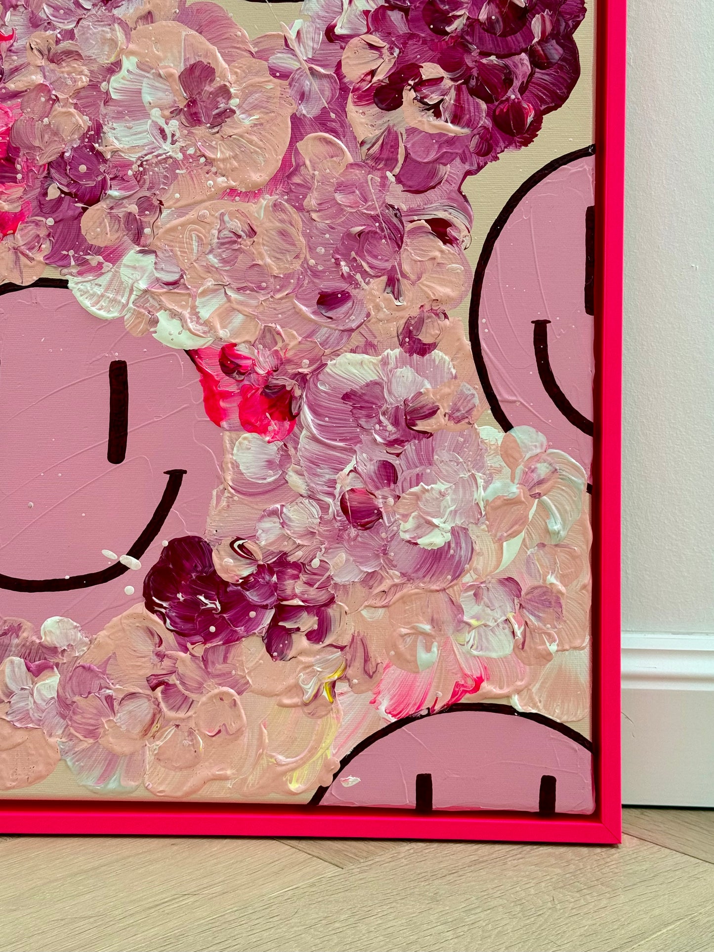"HAPPY #20 – FLORALS INFUSED“ – Auftragskunstwerk (verkauft)