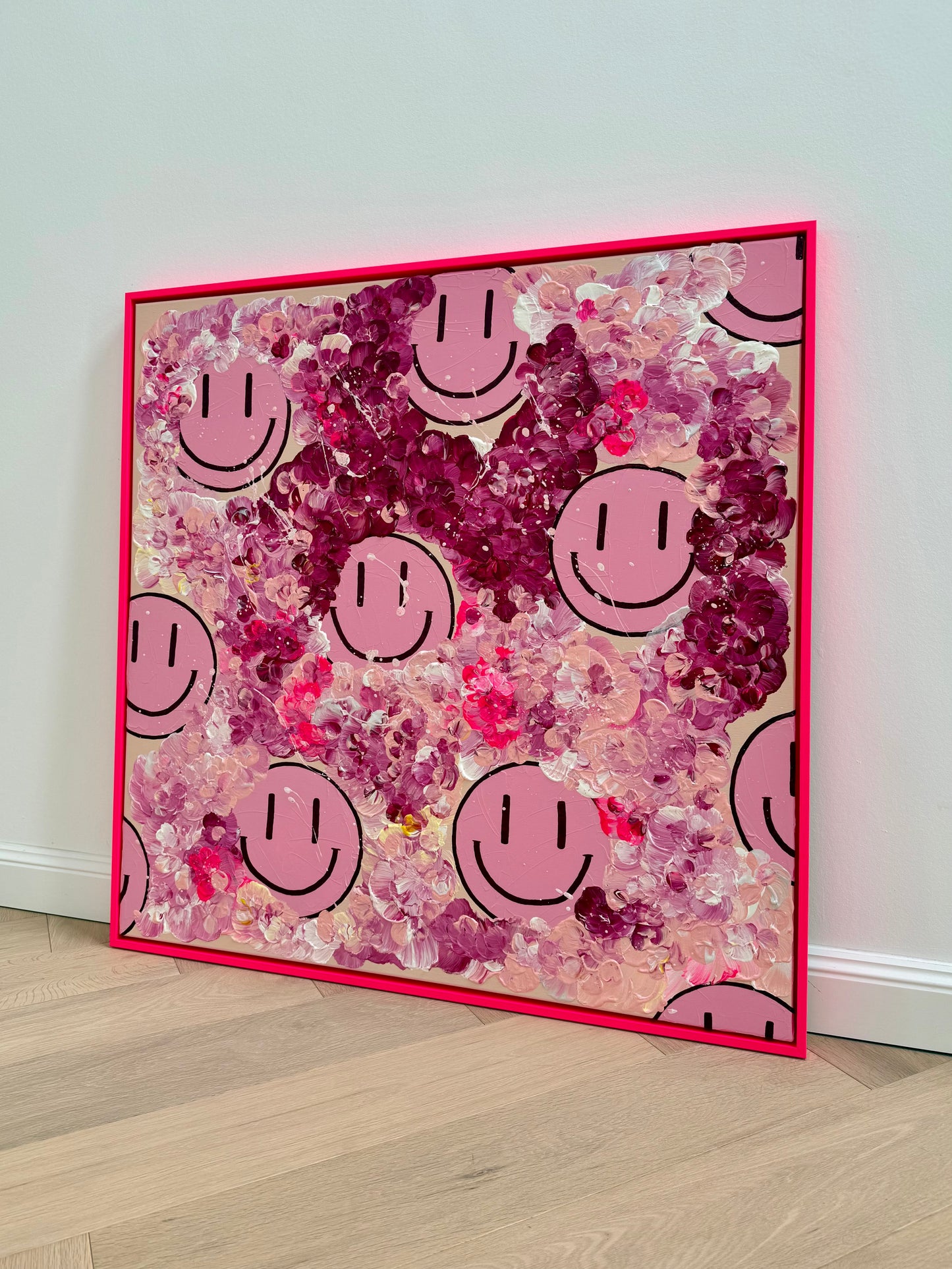 "HAPPY #20 – FLORALS INFUSED“ – Auftragskunstwerk (verkauft)