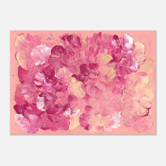 Vollansicht des limitierten Fine Art Prints FLORALS #18 mit einer dichten abstrakt-floralen Komposition in Rosa, Beere, Off-White und Sand.